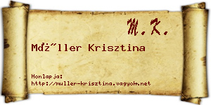 Müller Krisztina névjegykártya